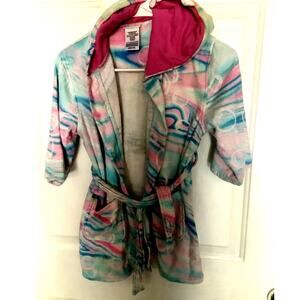 Saint Eve Swim Terry Robe Swimsuit Coverup Bath Robe Tie Dye Unicorn S 5/6